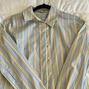 MNGLong Sleeve Shirt Size 4 beautiful - Baby blue, white, Yellow and black line